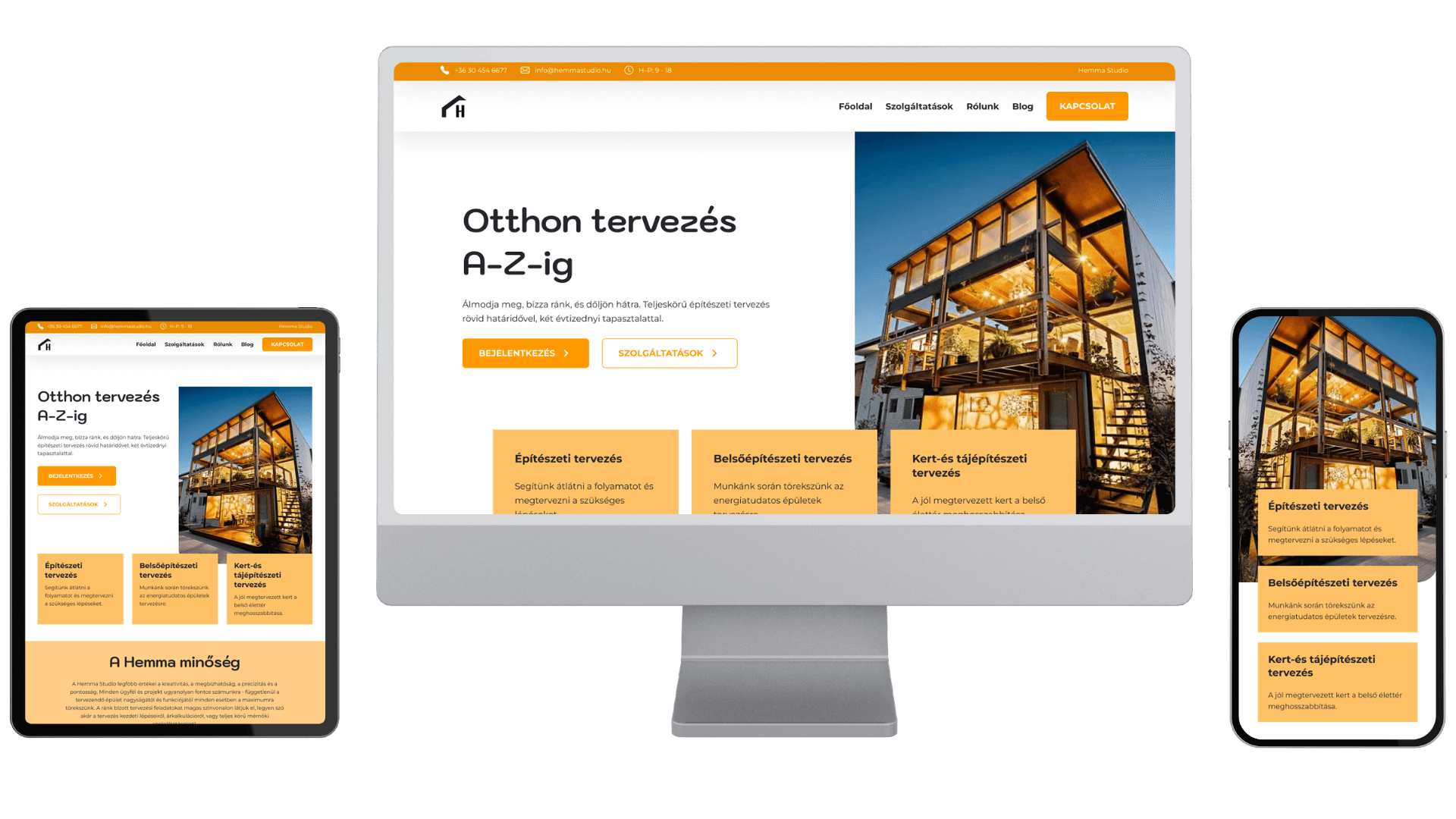 Hemma Studio webdesign terv borítókép