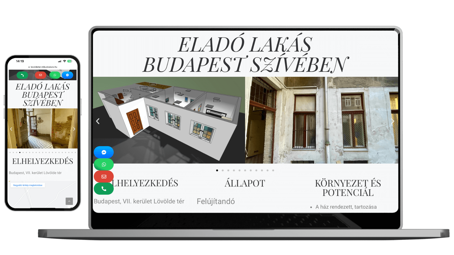 Landing page webdesign terv